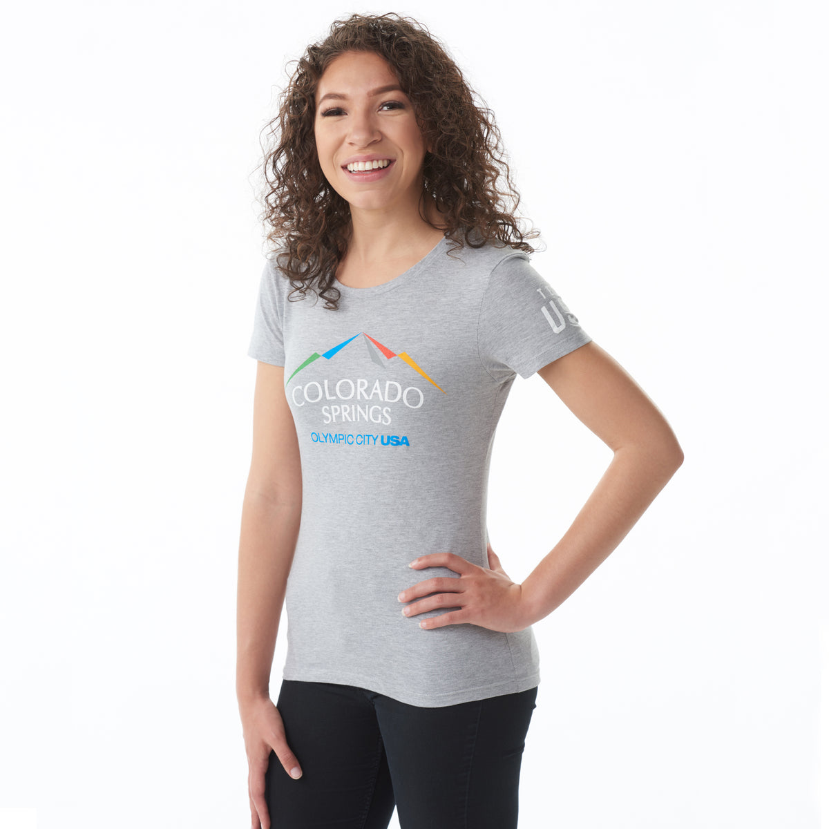 Women's Grey Core Cotton T-Shirt – Olympic City USA Shop